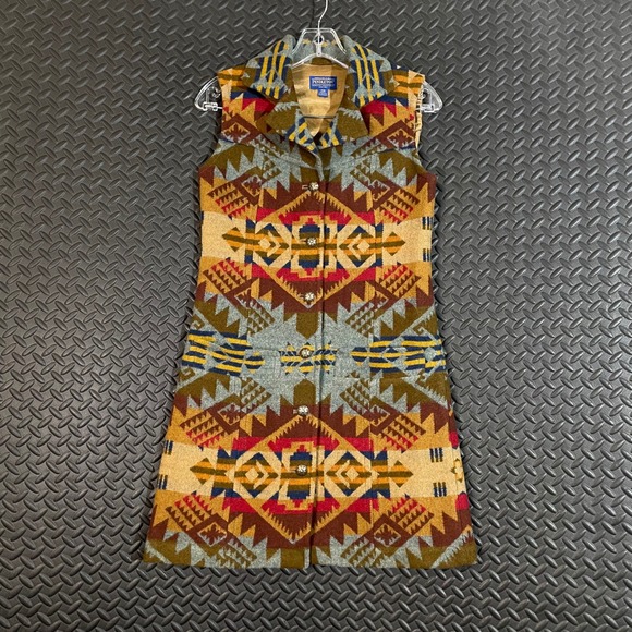 Pendleton Wool Woolen Mills Women's XXS Southwestern Aztec Geometric Vest Dress - Picture 1 of 7